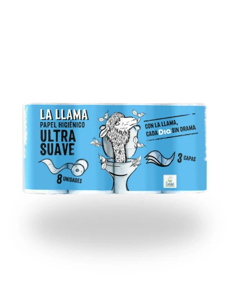 Papel Higienico Ultra Suave 3 capas LA LLAMA 8 unidades